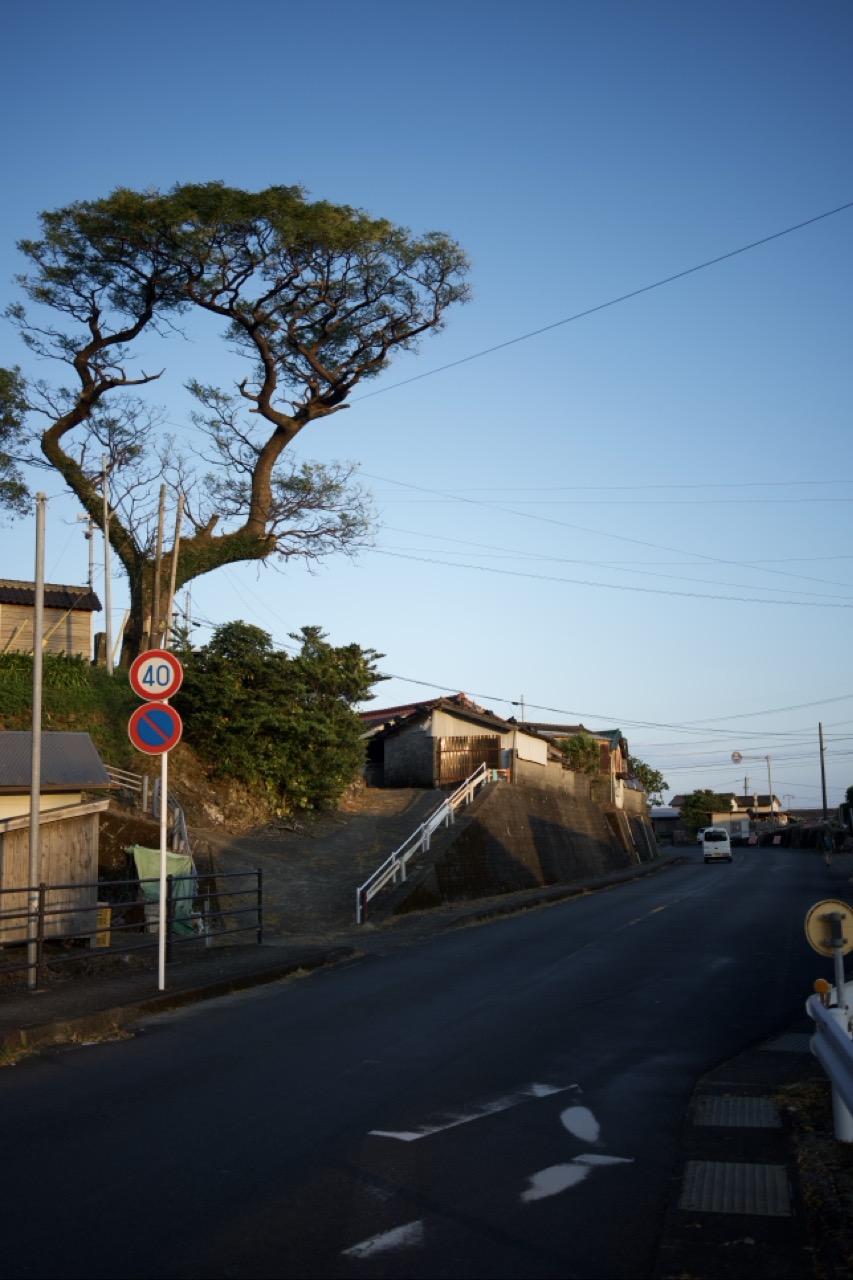 尾之間黃昏散步路上的街景